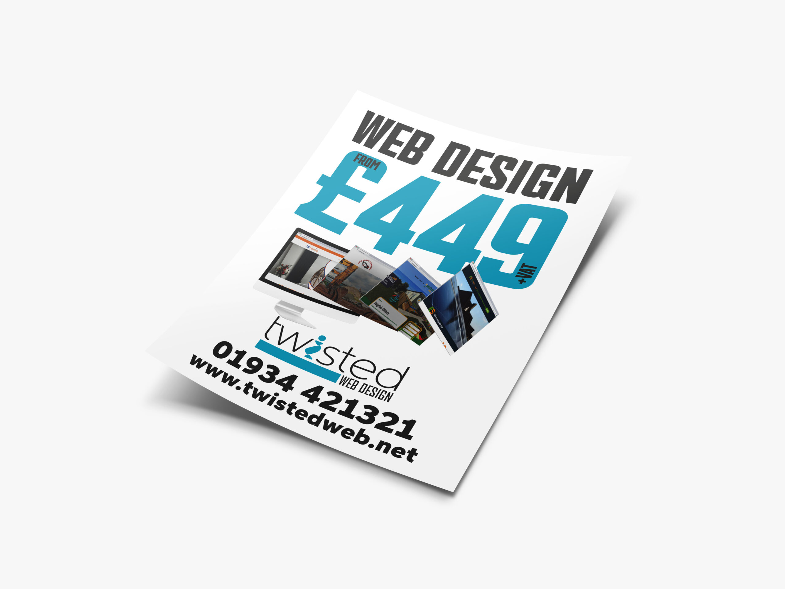 Example flyer created to advertise Web services by Twisted